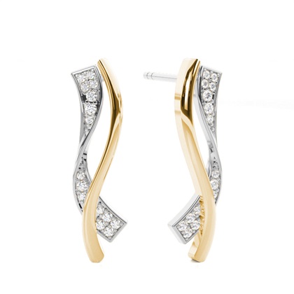 Yellow Gold Designer Diamond Earrings