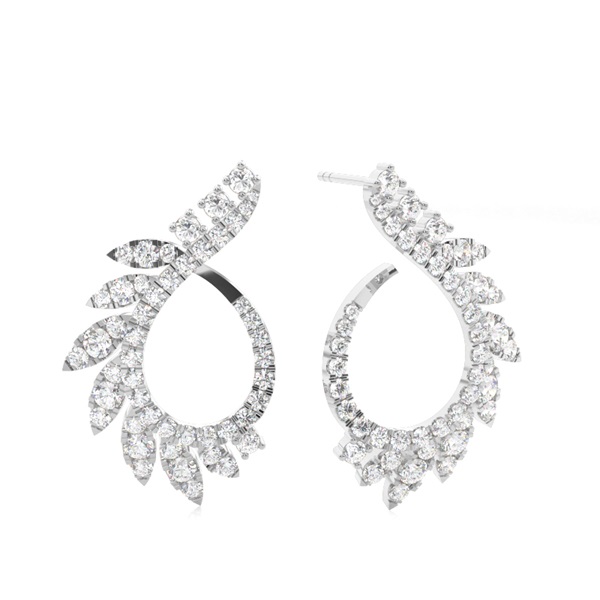 Prong Setting Round Diamond Designer Earrings