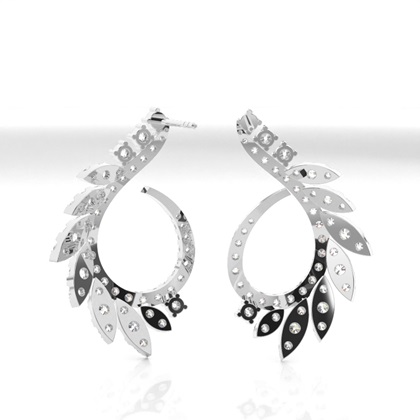 Prong Setting Round Diamond Designer Earrings