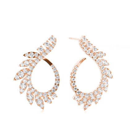 Rose Gold Designer Diamond Earrings