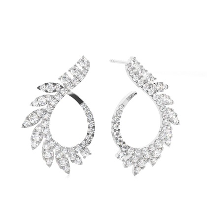 Silver Designer Diamond Earrings