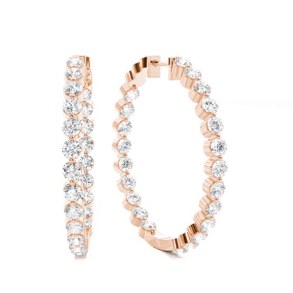 Rose Gold Diamond Hoop Earrings