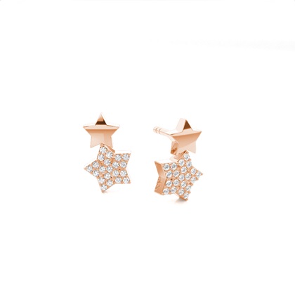Rose Gold Women's Diamond Earrings Diamond