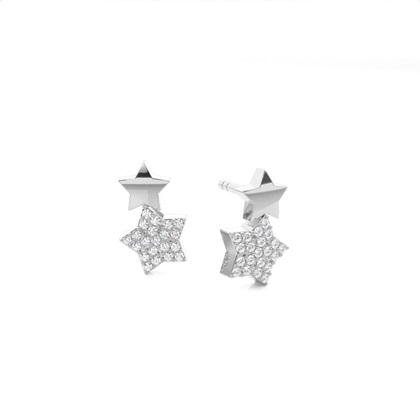 Pave Setting Round Diamond Designer Earrings