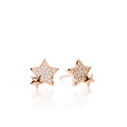 Rose Gold Women's Diamond Earrings Diamond
