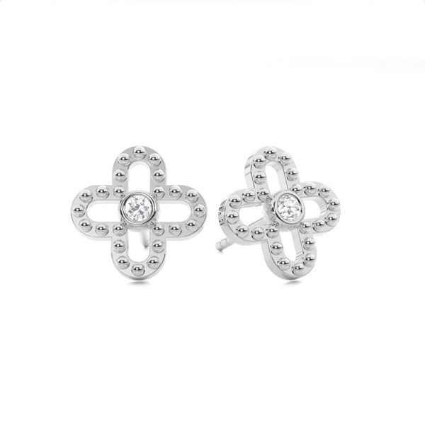 Full Bezel Setting Round Diamond Designer Earrings