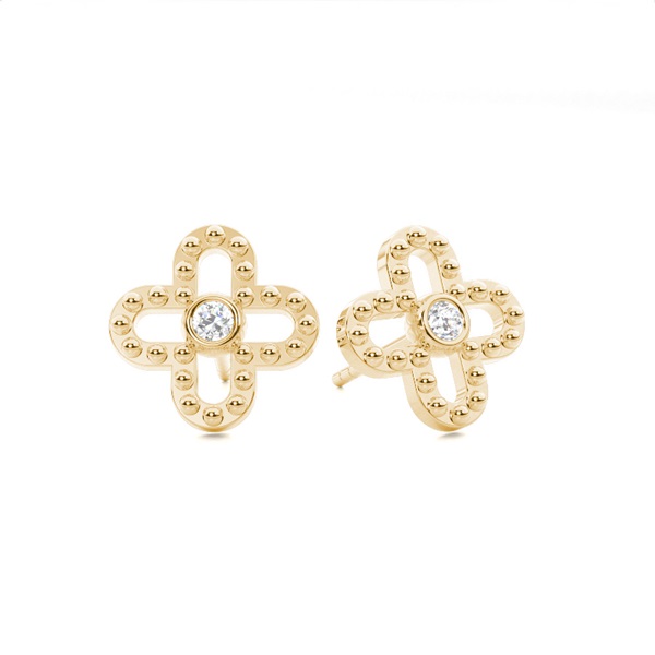 Full Bezel Setting Round Diamond Designer Earrings