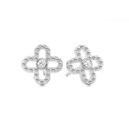 Full Bezel Setting Round Diamond Designer Earrings