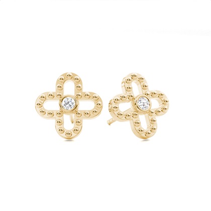 Yellow Gold Designer Diamond Earrings