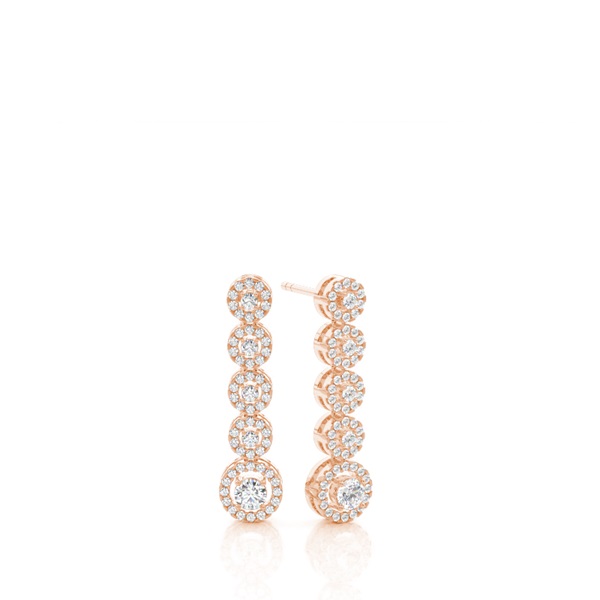 Prong Setting Round Diamond Journey Earrings