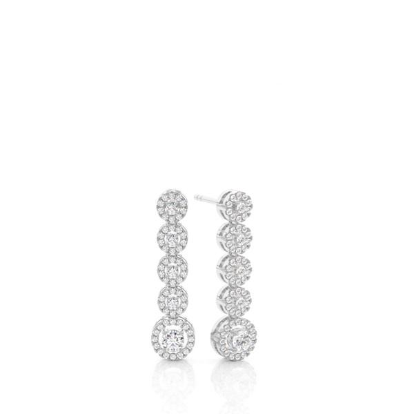 Prong Setting Round Diamond Journey Earrings