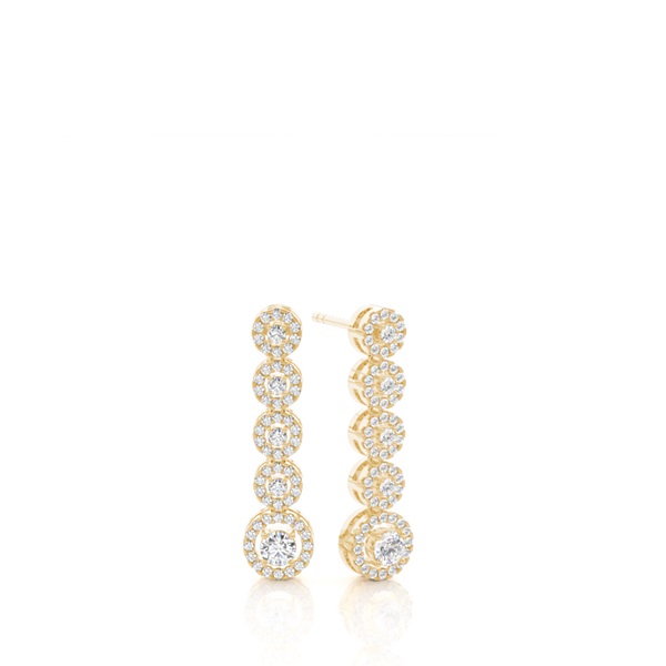 Prong Setting Round Diamond Journey Earrings