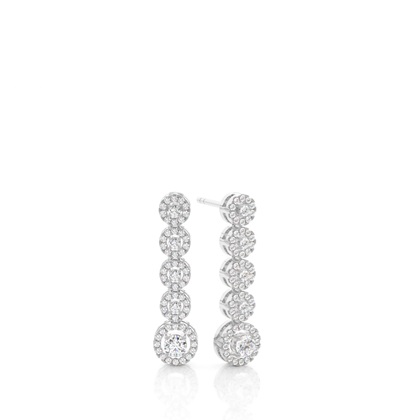 Prong Setting Round Diamond Journey Earrings
