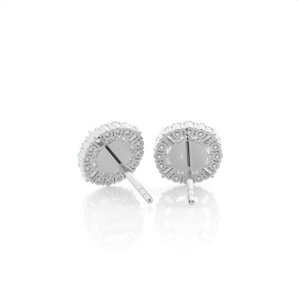 4 Prong Setting Round Diamond Halo Earring