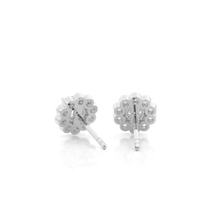 4 Prong Setting Round Moissanite Halo Earring