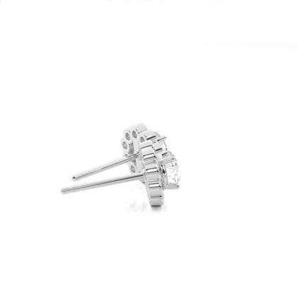 4 Prong Setting Round Diamond Halo Earring