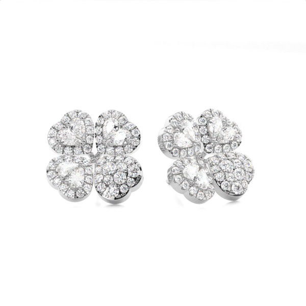 Prong Setting Round Diamond Designer Earrings