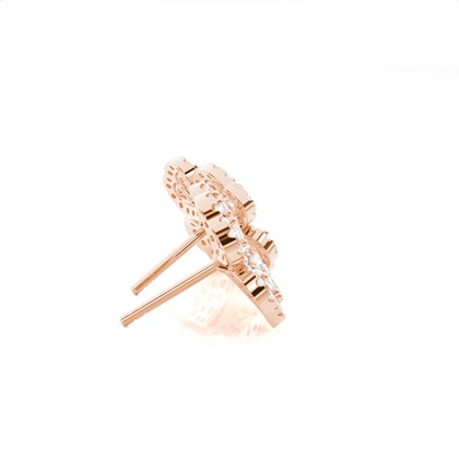 Runde Diamant Designer Ohrringe in einer Krappenfassung