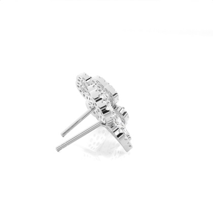 Runde Diamant Designer Ohrringe in einer Krappenfassung