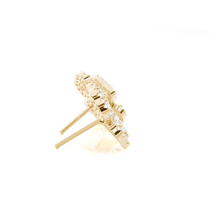 Runde Diamant Designer Ohrringe in einer Krappenfassung