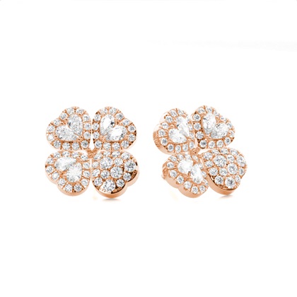 Rose Gold Designer Diamond Earrings