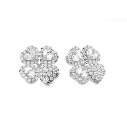 Prong Setting Round Diamond Designer Earrings