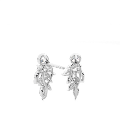 Prong Setting Round Diamond Designer Earrings