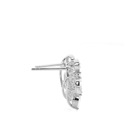 Runde Diamant Designer Ohrringe in einer Krappenfassung