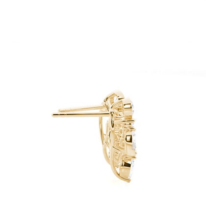 Runde Diamant Designer Ohrringe in einer Krappenfassung