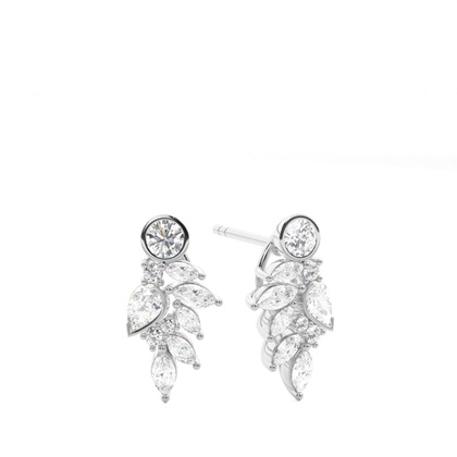 Prong Setting Round Diamond Designer Earrings