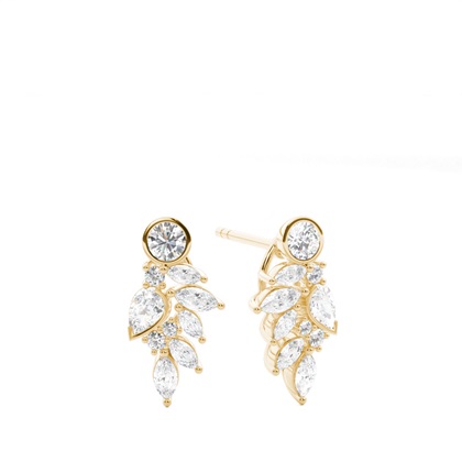 Yellow Gold Designer Diamond Earrings