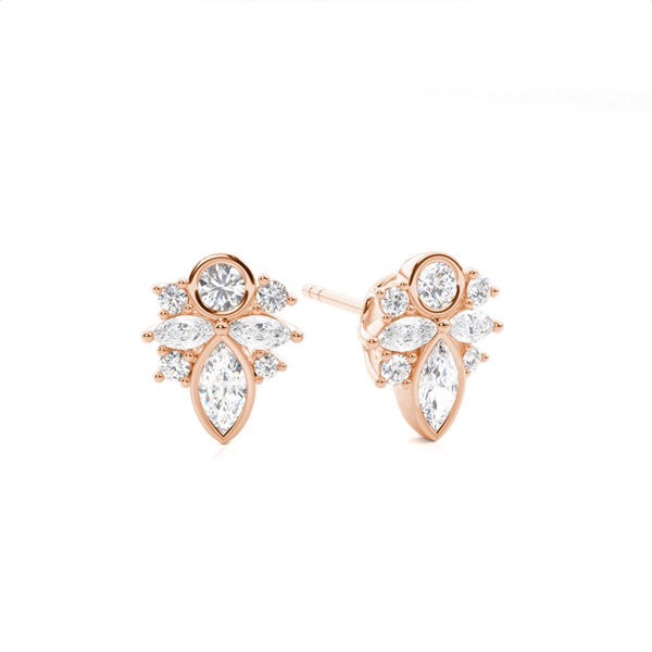 Prong Setting Round Diamond Designer Earrings