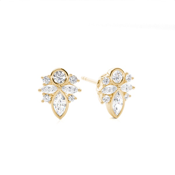 Prong Setting Round Diamond Designer Earrings