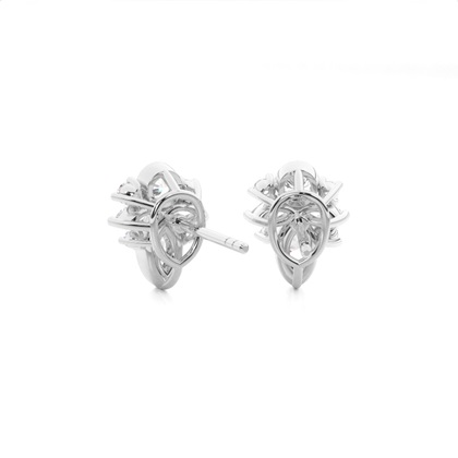 Prong Setting Round Diamond Designer Earrings