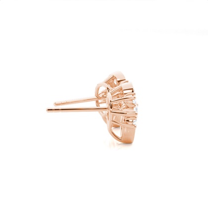 Runde Diamant Designer Ohrringe in einer Krappenfassung