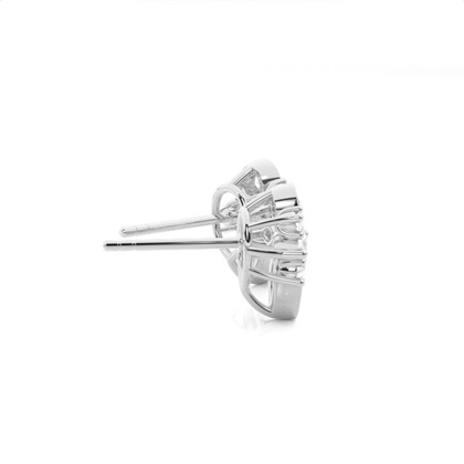 Runde Diamant Designer Ohrringe in einer Krappenfassung