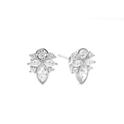 Prong Setting Round Diamond Designer Earrings