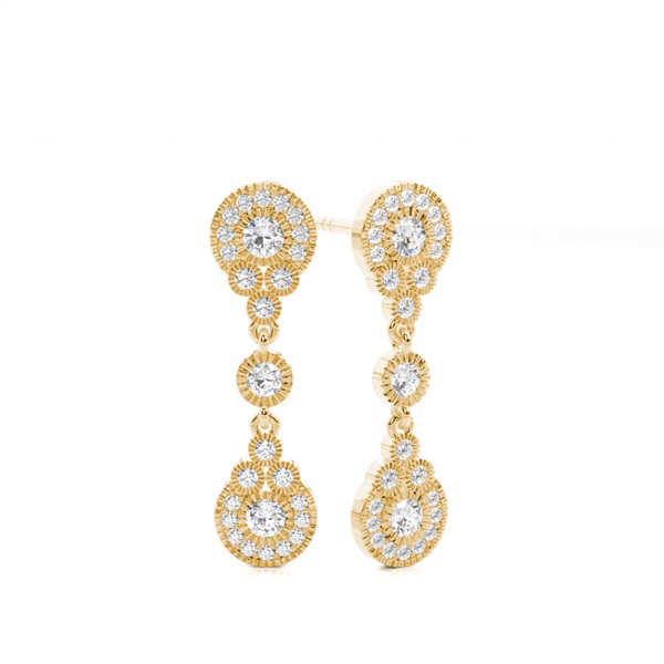 Illusion Setting Round Diamond Journey Earrings