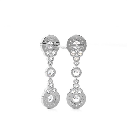 Illusion Setting Round Diamond Journey Earrings