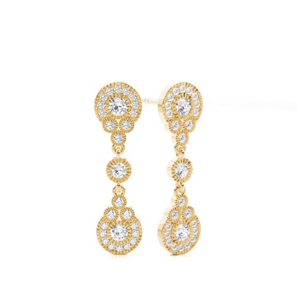 Illusion Setting Round Diamond Journey Earrings