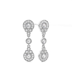 Illusion Setting Round Diamond Journey Earrings