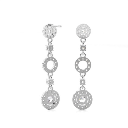 4 Prong Setting Round Diamond Journey Earrings