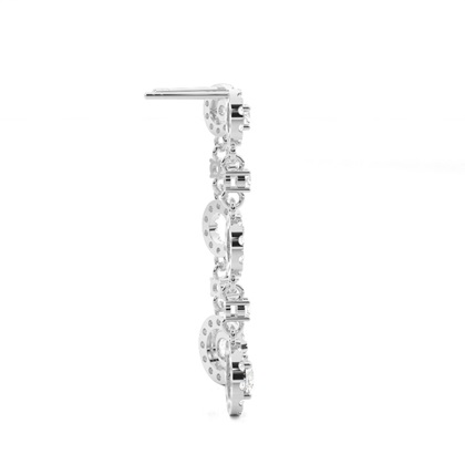 4 Prong Setting Round Diamond Journey Earrings