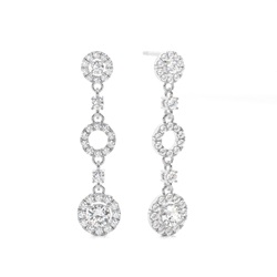 4 Prong Setting Round Diamond Journey Earrings