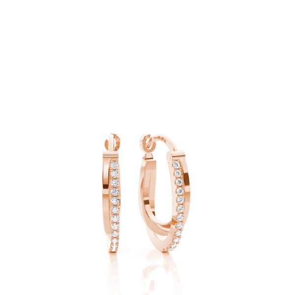 Prong Setting Round Diamond Hoop Earrings