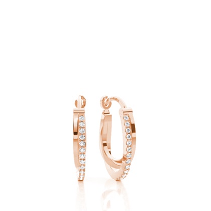 Rose Gold Diamond Hoop Diamond Earrings