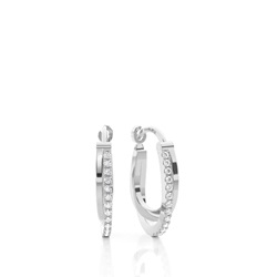 Prong Setting Round Diamond Hoop Earrings