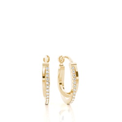 Prong Setting Round Diamond Hoop Earrings