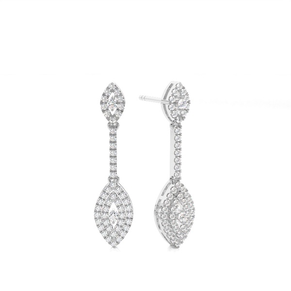 Prong Setting Round Diamond Journey Earrings