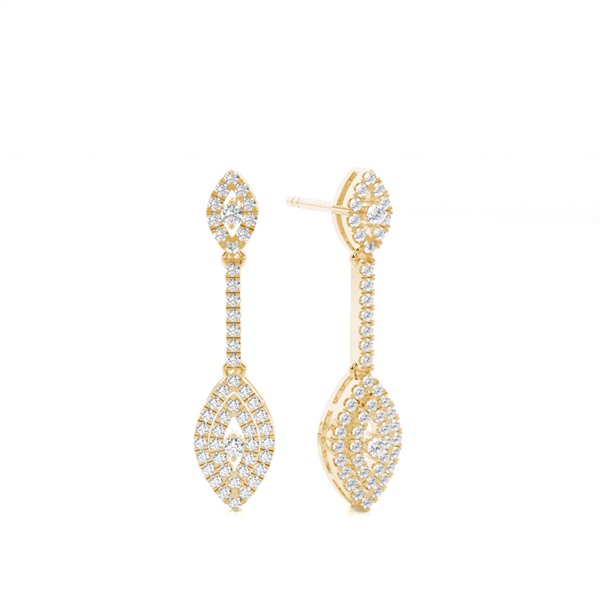 Prong Setting Round Diamond Journey Earrings